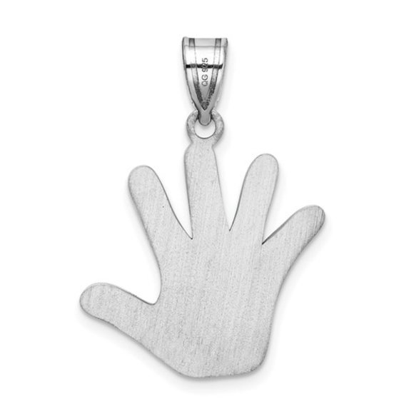 925 Sterling Silver Autism Handprint Pendant, enameled - Picture 2 of 4